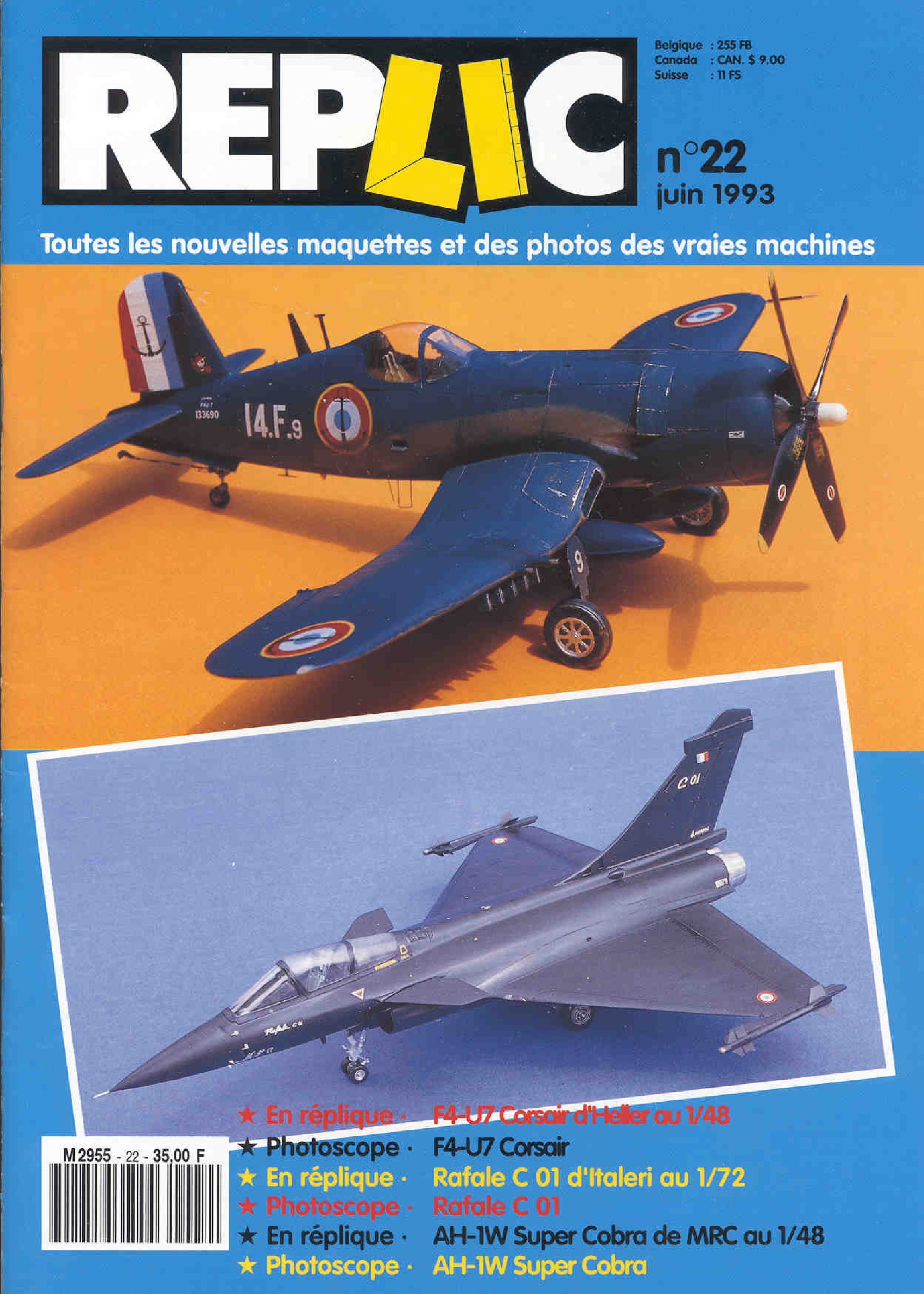 Replic 022 – F-4U-7 Corsair, Rafale C01, AH-1W Super Cobra