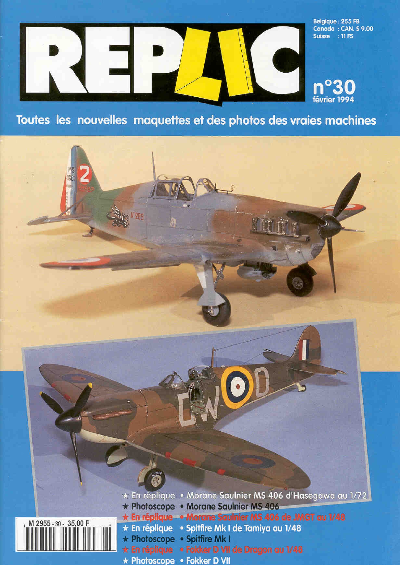 Replic 030 – MS-406, Spitfire MkI, Fokker D VII