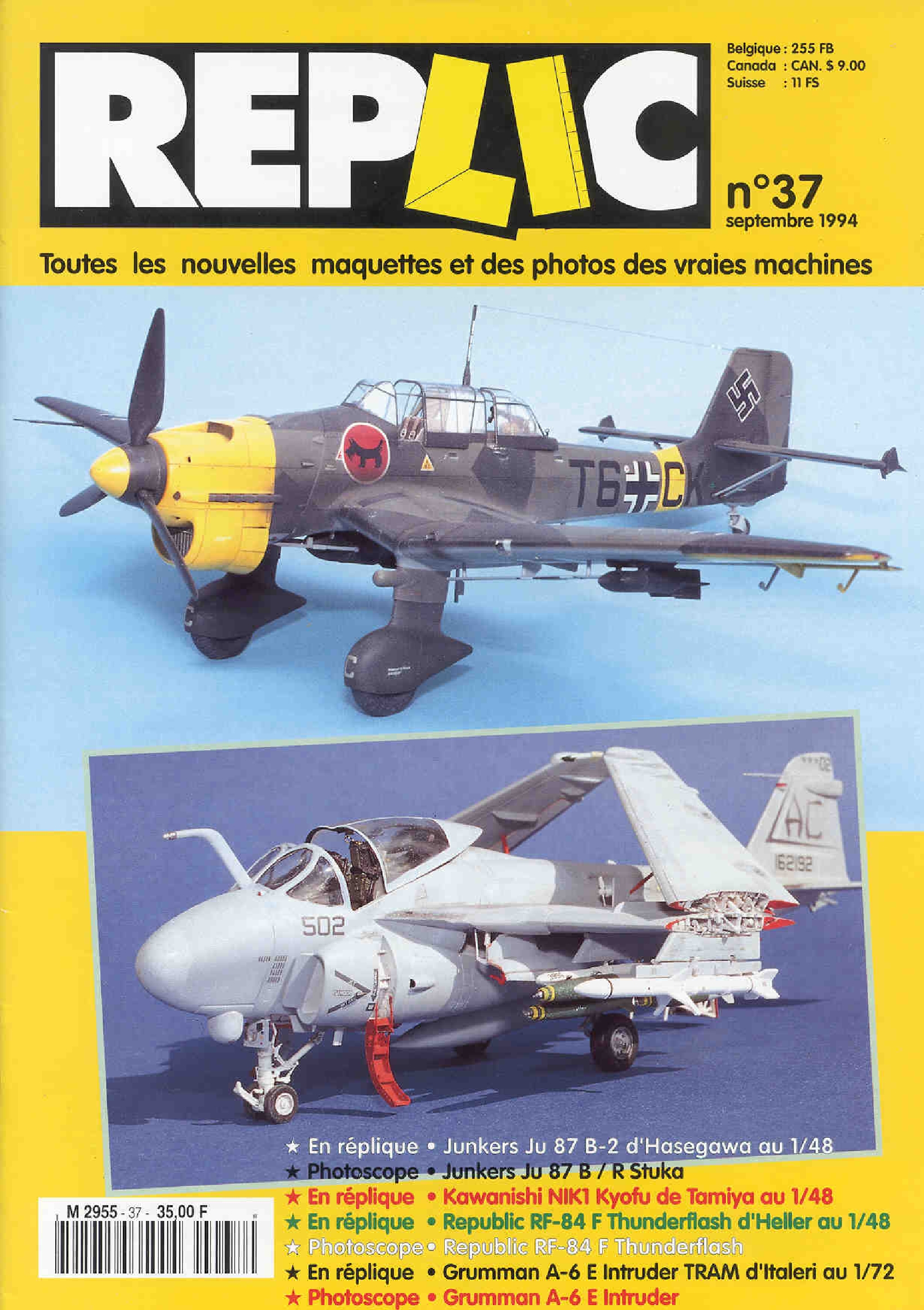 Replic 037 – Junkers Ju-87B-2, A-6 Intruder, Republic RF-84F Thunderflash, Kawanishi Kuofu