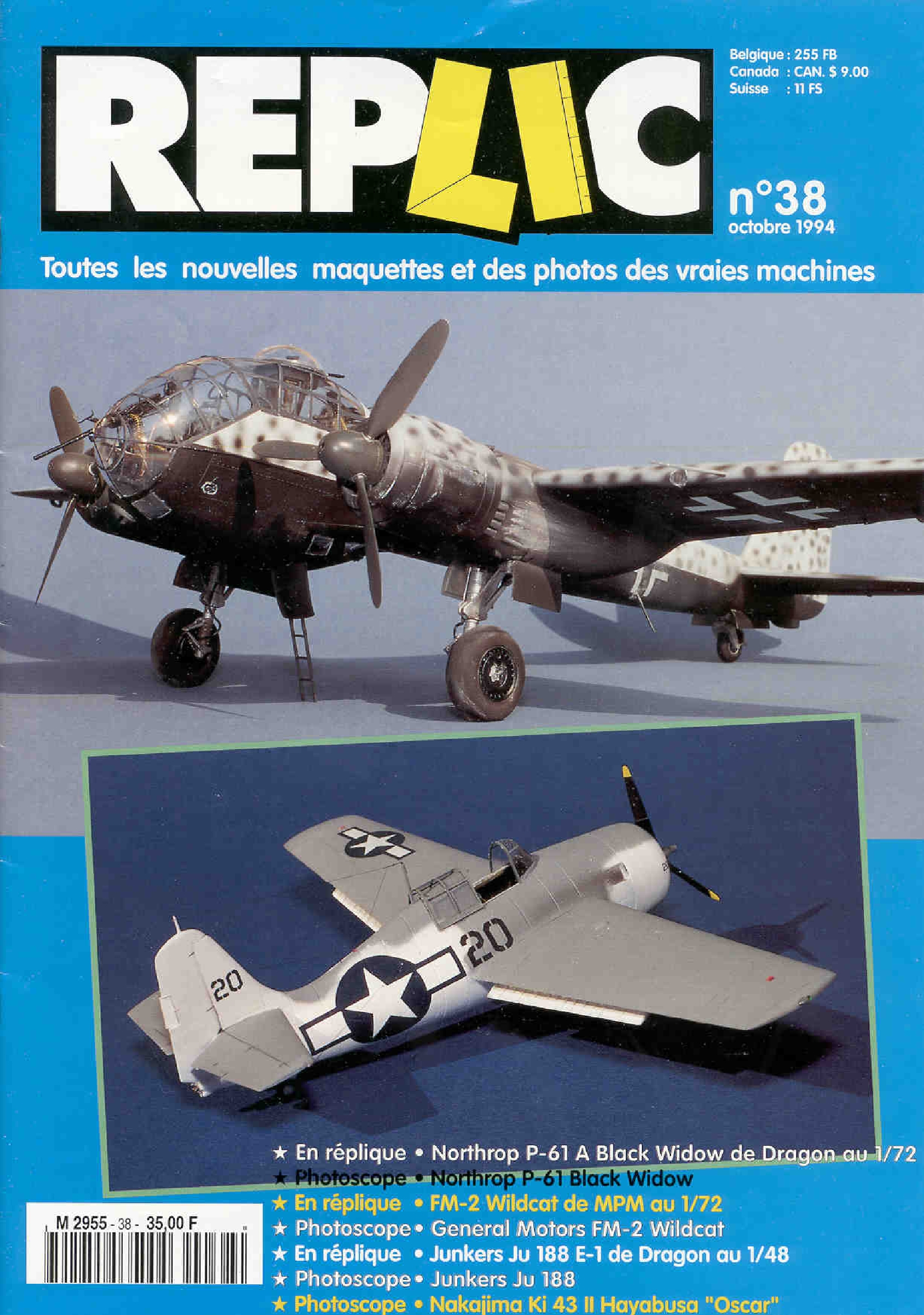 Replic 038 – P-51 Black Widow, FM-2 Wildcat, Junkers Ju-188, Nakajima Ki-43 Hayabusa Oscar