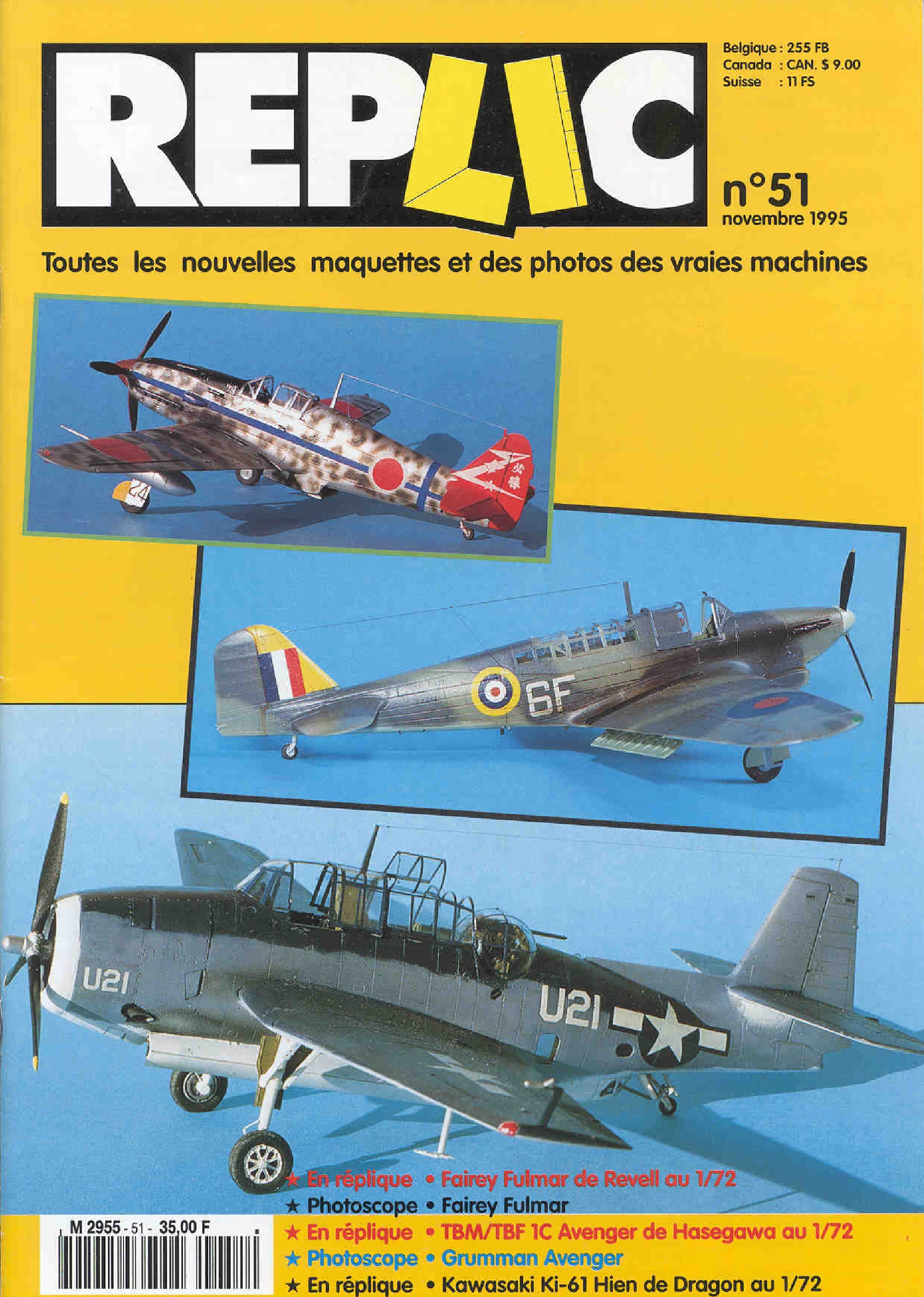 Replic 051 – Fairey Fulmar, Grumman Avenger, Kawasaki Ki-61 Hien