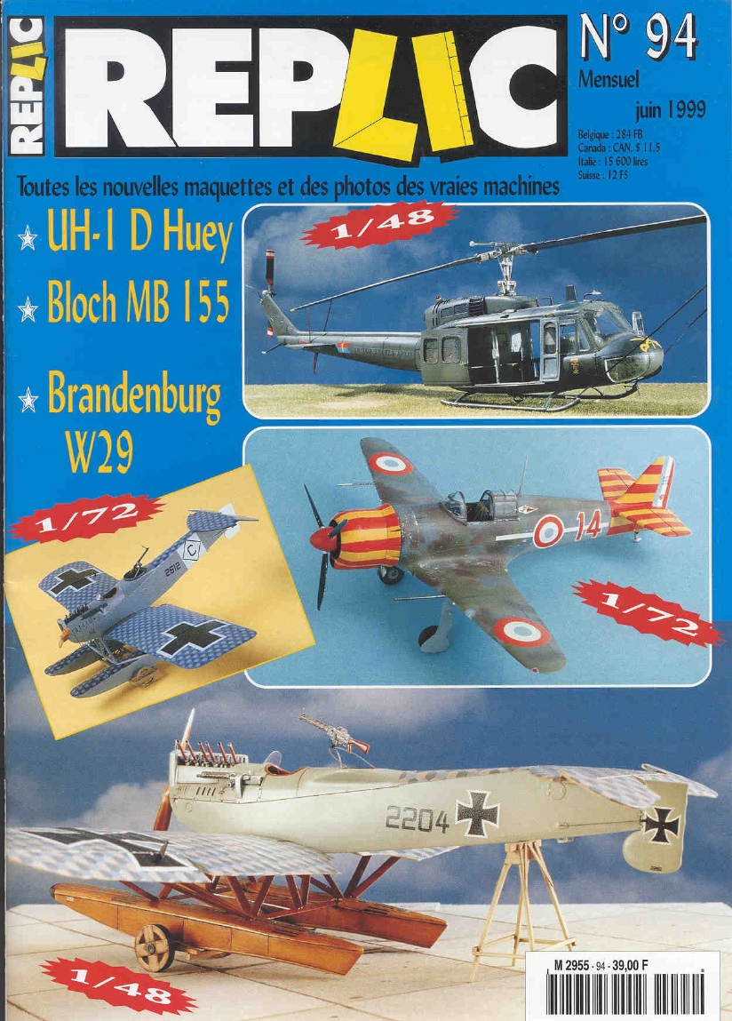 Replic 094 – UH-1D Huey, Bloch MB 155, Brandenburg W-29