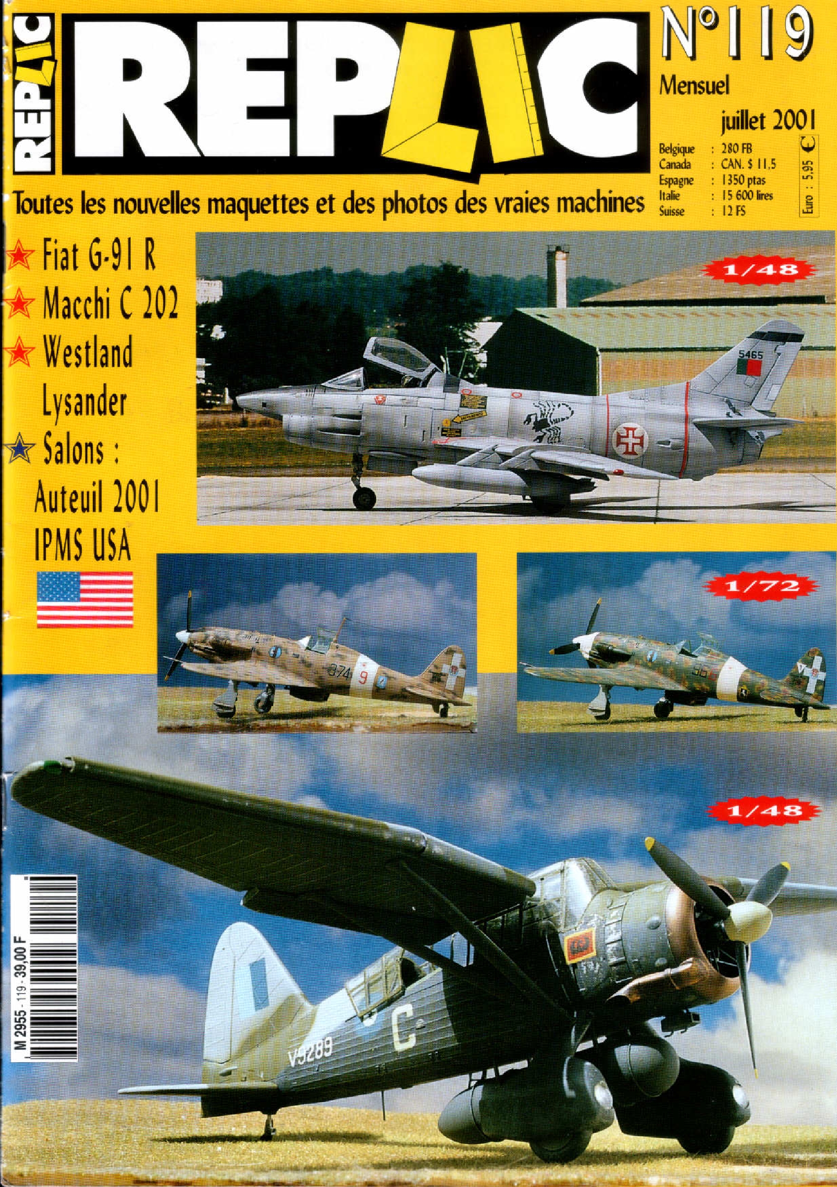 Replic 119 – FIAT G-91R, Macchi C202, Westland Lysander
