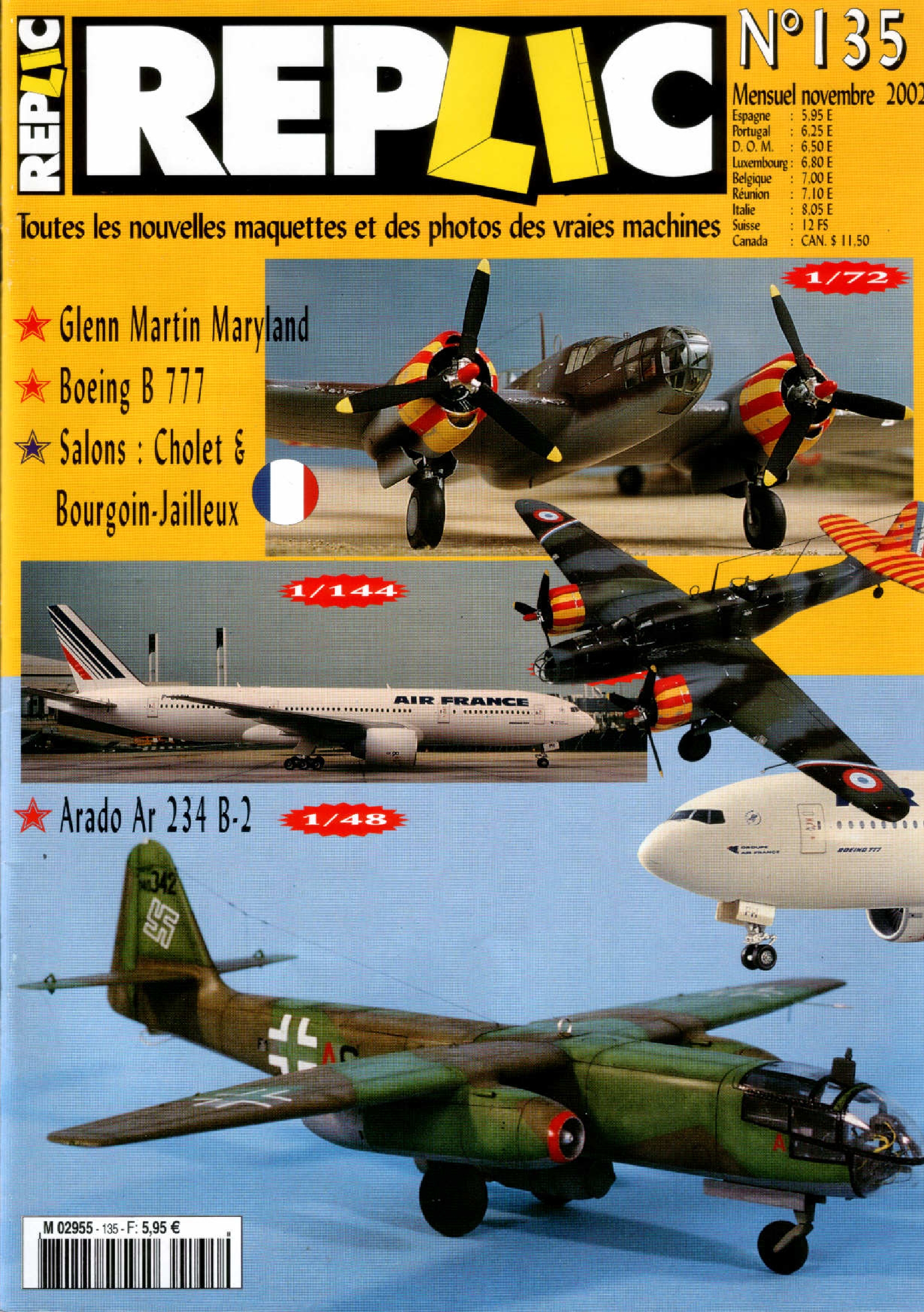 Replic 135 – Nakajima Ki-84,Martin Maryland, Arado 234, Boeing 777