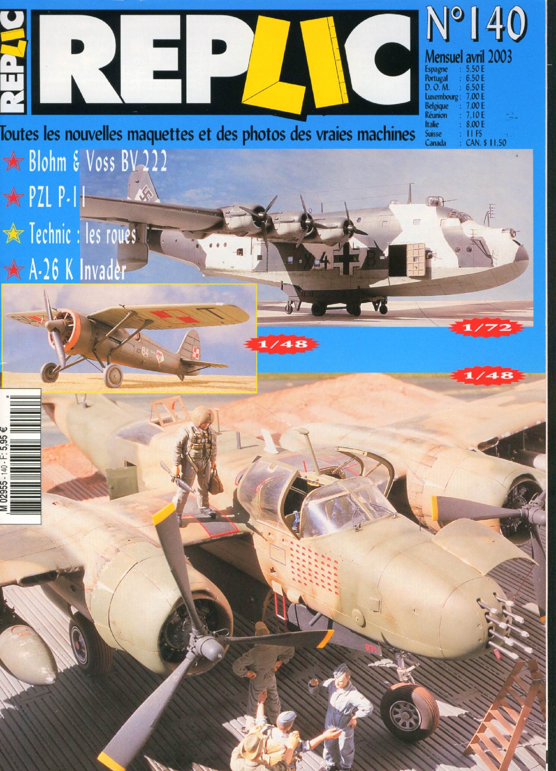 Replic 140 – Blohm & Voss BV 222, PZL P-11C, A-26K Invader, Technic – Wheels