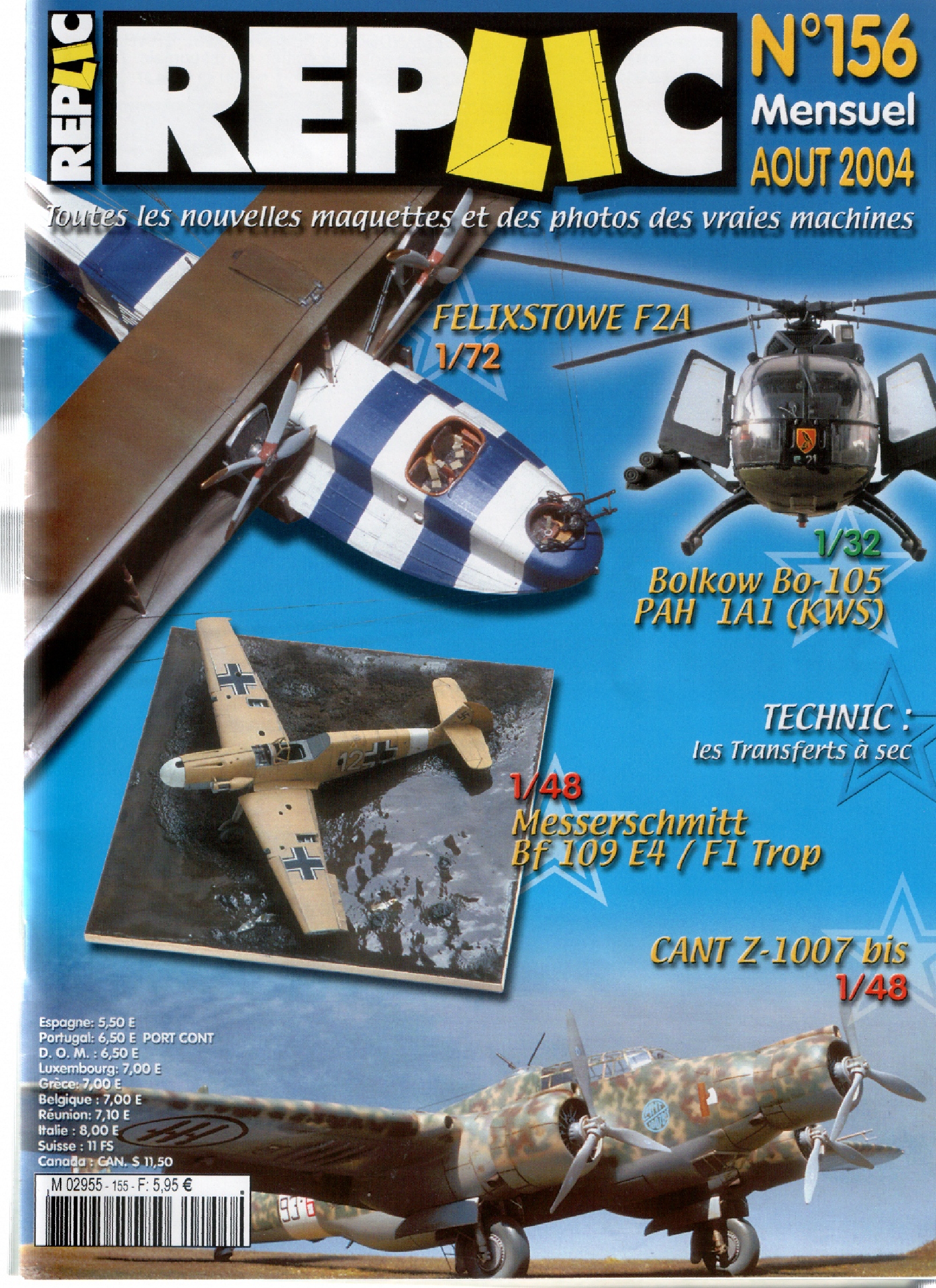 Replic 156 – Bolkow Bo-105, PAH, Bf-109 E4 Trop, Cant Z-1007 Bis