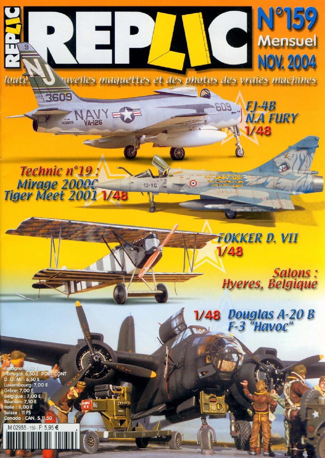 Replic 159 – Mirage 2000, A-20 Havoc, Fokker F-VII, FJ-4 B Fury