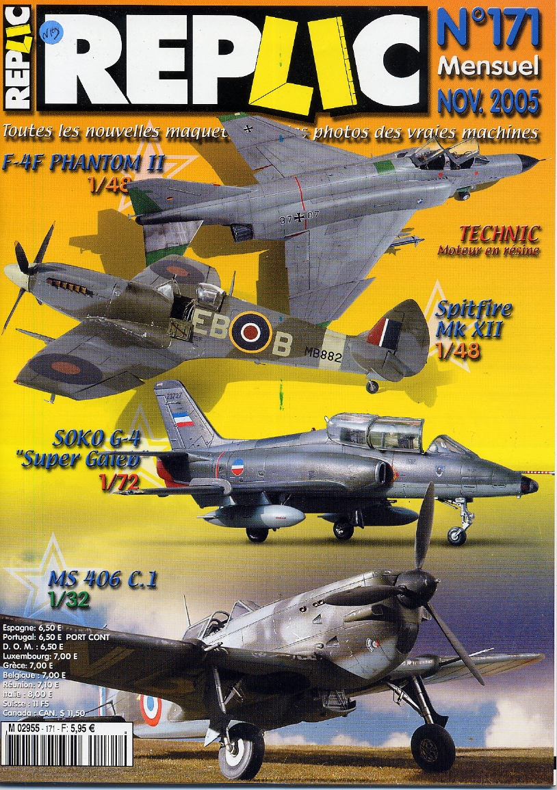 Replic 171 – F-4F Phantom, Spitfire Mk XII, SOKO G-4 Super Galeb, MS-406