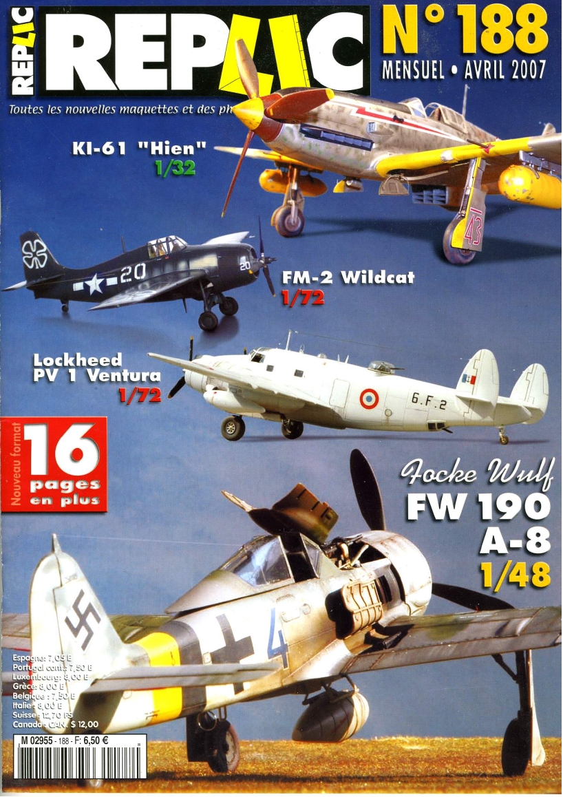 Replic 188 – Ki-61, Ventura, FM-2 Wildcat, FW-190