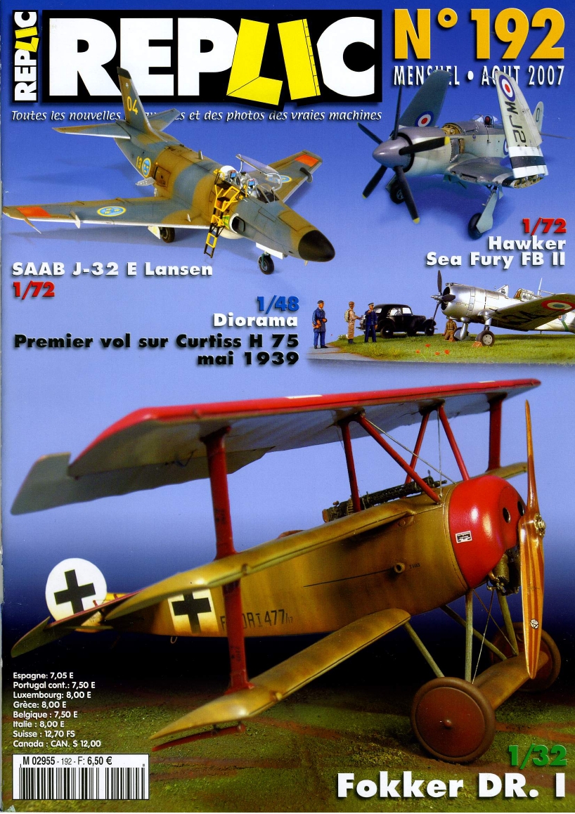 Replic 192 – SAAB Lansen, Fokker DR. I, Curtiss H-75, Sea Fury